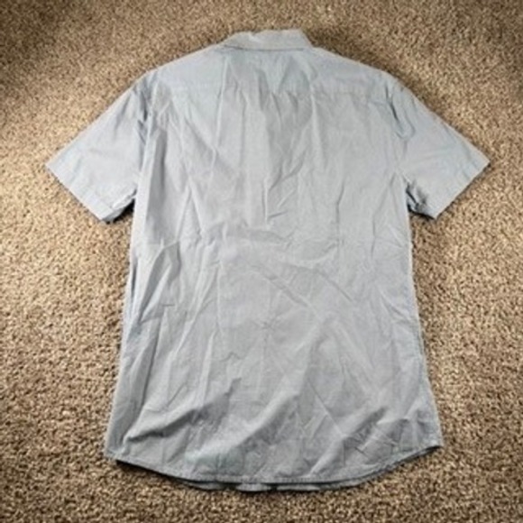 Diesel Men's Slim Fit Short Sleeve Button‎ Down Shirt Blue Pattern XL - Picture 10 of 10